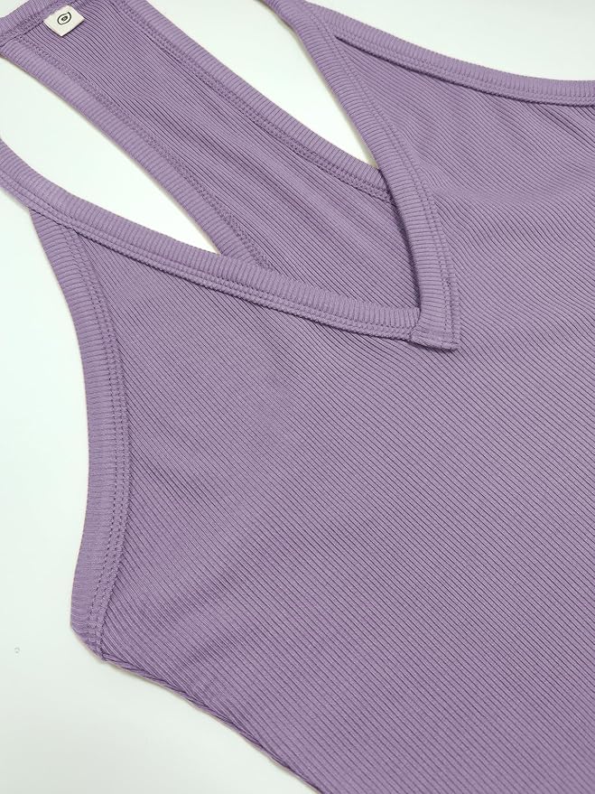 iGENJUN Workout Tops for Women Racerback Basic Tank Summer 2026 Camisole V Neck Slim Fit Ribbed Sleeveless