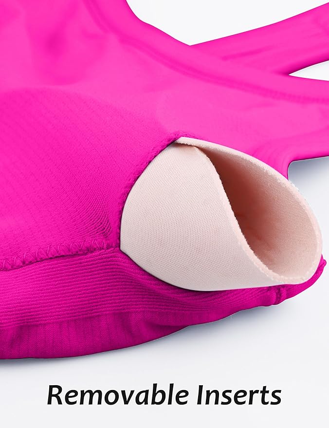 MathCat Workout Tank Tops for Women with Built in Bra, Sleeveless Gym Tops Seamless Racerback Athletic Yoga Shirts