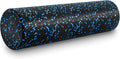 ProsourceFit High Density Foam Rollers 24 - inches long, Firm Full Body Athletic Massage Tool for Back Stretching, Yoga, Pilates, Post Workout Muscle Recuperation, Black/Blue