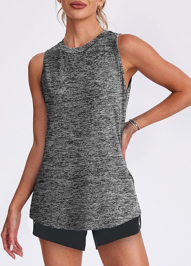 Womens Workout Tank Tops Lightweight Sleeveless Shirts for Women Loose Fit Tops for Athletic Running Tennis Yoga