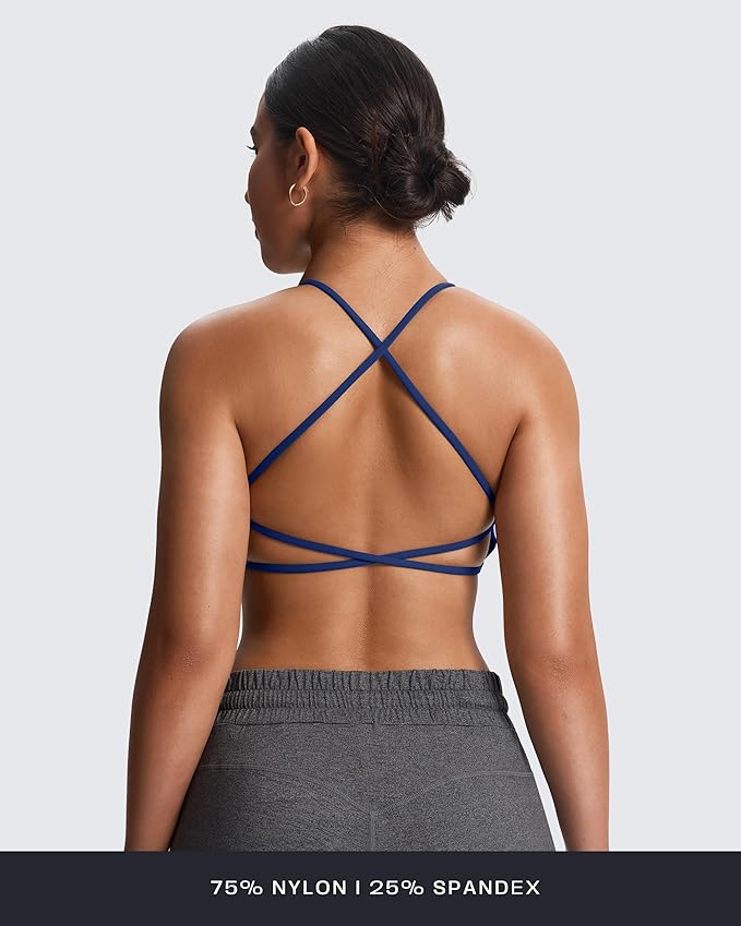 Aoxjox Women's Workout Sports Bras Fitness Trinity Ivy Low Impact Bra Yoga Crop Tank