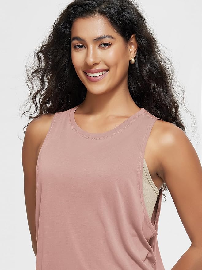 ODODOS 3-Pack Loose Tank Tops for Women Sleeveless Gym Athletic Workout Tops Yoga Shirts