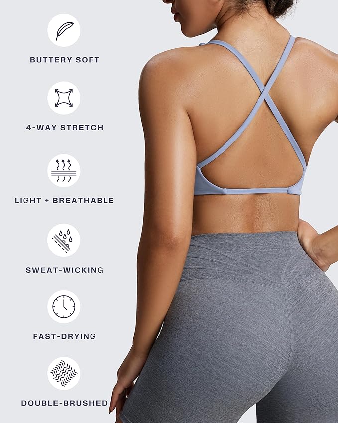 Aoxjox Women's Workout Sports Bras Fitness Metamorph Sienna Twist Bra Yoga Crop Tank