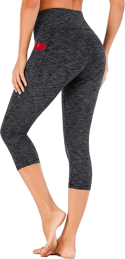 Heathyoga Capri Leggings for Women High Waisted Capri Leggings with Pockets for Women Tummy Control Yoga Pants Women