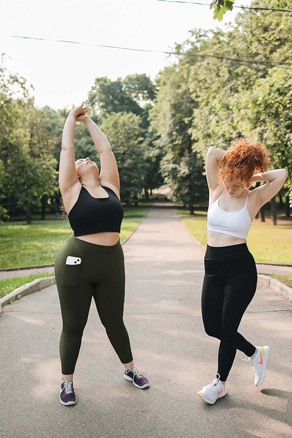 Plus Size Leggings for Women with Pockets-Stretchy XL-5XL Yoga Pants Tummy Control High Waist Workout Leggings