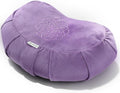 Hihealer Premium Meditation Cushion - Comfortable Floor Pillow for Adult Traditional Crescent Meditation Pillow Yoga Buckwheat Bolster (Purple)