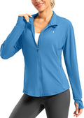 Soothfeel Women's UPF 50+ Lightweight Athletic Jackets Sun Protection Zip Up Long Sleeve Shirts Hiking Workout Outdoor Pocket