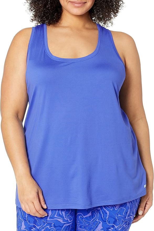 Amazon Essentials Women's Active Quick Dry Tech Stretch Racerback Scoop Neck Tank Top, Multipacks