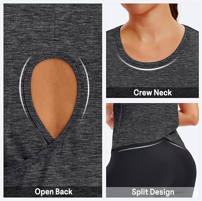 Alaroo Womens Workout Tank Tops Sleeveless Short Shirts for Sport Athletic Yoga Running Gym Loose Crop 2026