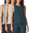 ODODOS 3-Pack Loose Tank Tops for Women Sleeveless Gym Athletic Workout Tops Yoga Shirts