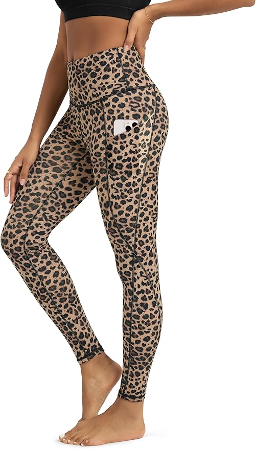 ODODOS Women's High Waisted Yoga Leggings with Pockets, Tummy Control Non See Through Workout Athletic Running Yoga Pants
