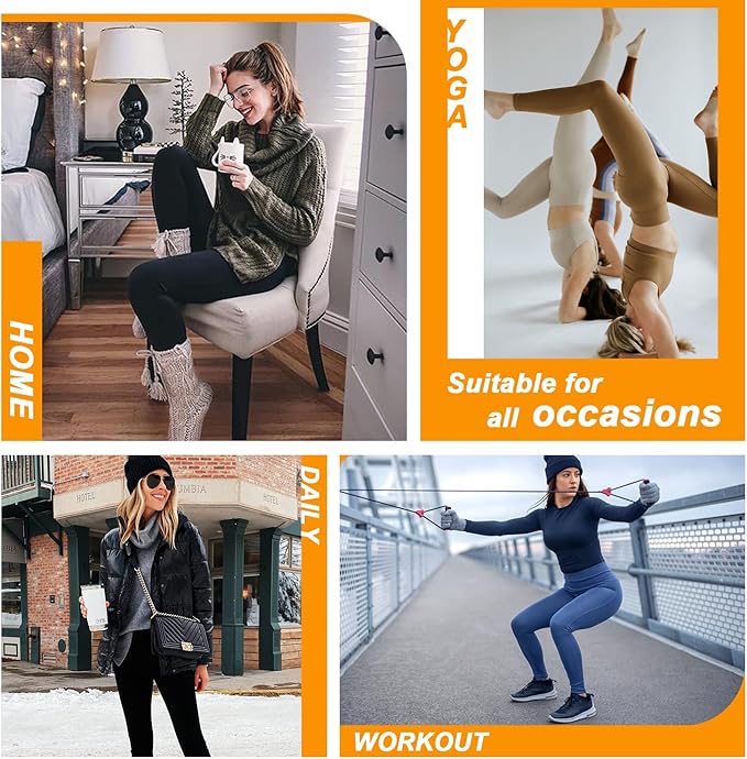 MOREFEEL Leggings with Pockets for Women, High Waisted Tummy Control Workout Hip Lift Yoga Pants Activewear