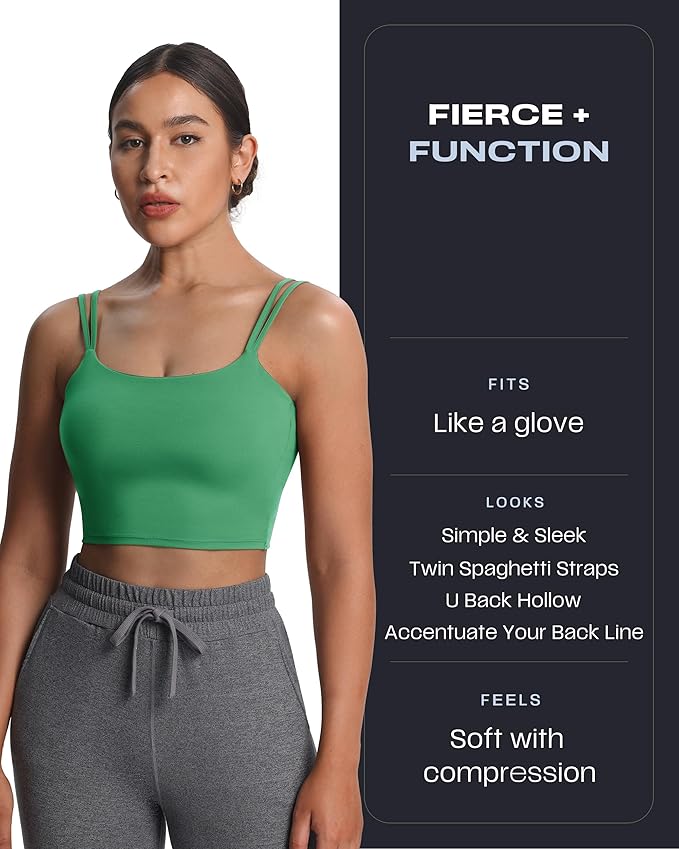 Aoxjox Women's Workout Sports Bras Fitness Yoga Crop Tank Metamorph Twist Back Cami
