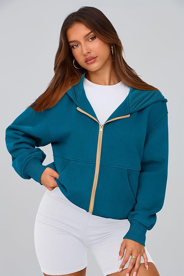 PRETTYGARDEN Hoodies for Women Sweatshirt Zip Up Hoodie Fall Fashion 2026 Trendy Long Sleeve Jackets Winter Clothing Outfits