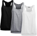 Beyove 3 Pack Banded Bottom Workout Tops for Women Tummy Flattering Yoga Tank Tops Plus Size Racerback Athletic Gym Shirts