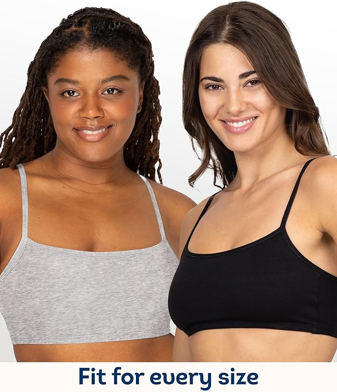 Fruit of the Loom Women's Spaghetti Strap Cotton Pullover Sports Bra Value Pack