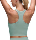 CRZ YOGA Butterluxe Racerback Crop Tank Tops for Women - Padded Y-Back Longline Sports Bras Scoop Neck Workout Yoga