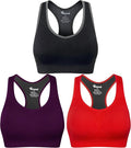 Women's Seamless Racerback Sports Bra High Impact Support Yoga Gym Workout Fitness