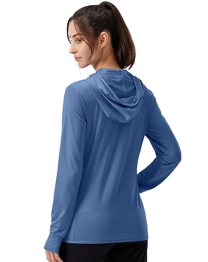 Soothfeel Women's UPF 50+ Sun Protection Hoodie Jacket Lightweight Long Sleeve Sun Shirt for Women with Pocket Hiking Outdoor