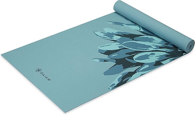 Gaiam Print Yoga Mat, Non Slip Exercise & Fitness Mat for All Types of Yoga, Pilates & Floor Exercises