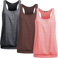 Beyove 3 Pack Banded Bottom Workout Tops for Women Tummy Flattering Yoga Tank Tops Plus Size Racerback Athletic Gym Shirts