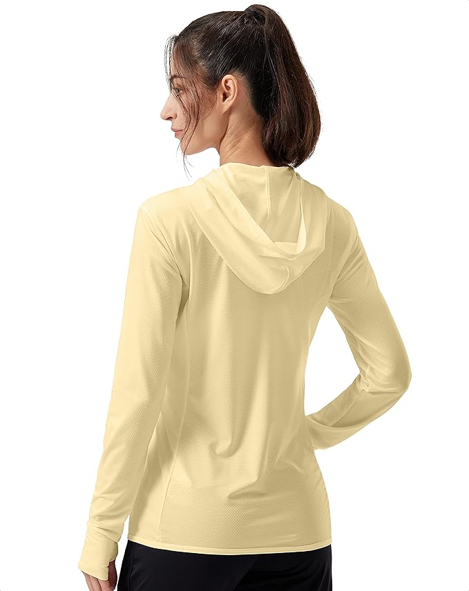 Soothfeel Women's UPF 50+ Sun Protection Hoodie Jacket Lightweight Long Sleeve Sun Shirt for Women with Pocket Hiking Outdoor
