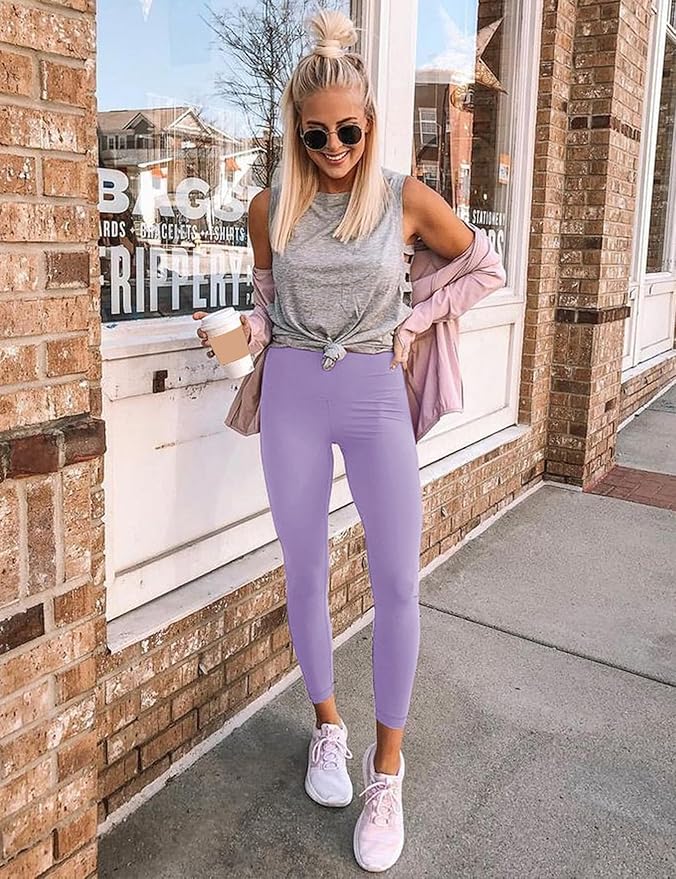 High Waisted Leggings for Women - Soft Athletic Tummy Control Yoga Pants for Cycling Dance Tights