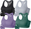 FITTIN Racerback Sports Bras for Women - Padded Comfortable Seamless Support for Yoga Workout Gym - for Plus Size Large Bust