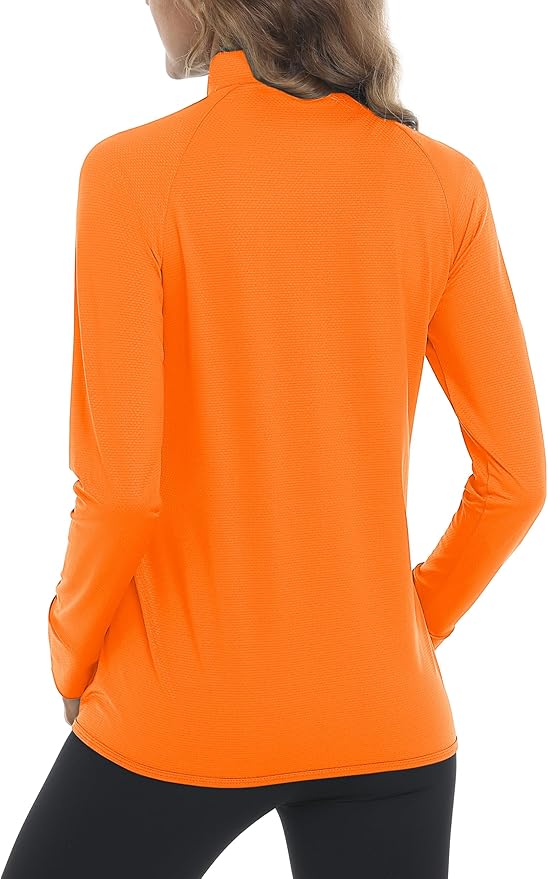 MAGCOMSEN Women's UPF 50+ Lightweight Athletic Jacket Sun Protection Full Zip Long Sleeve Shirts Hiking Outdoor Pockets