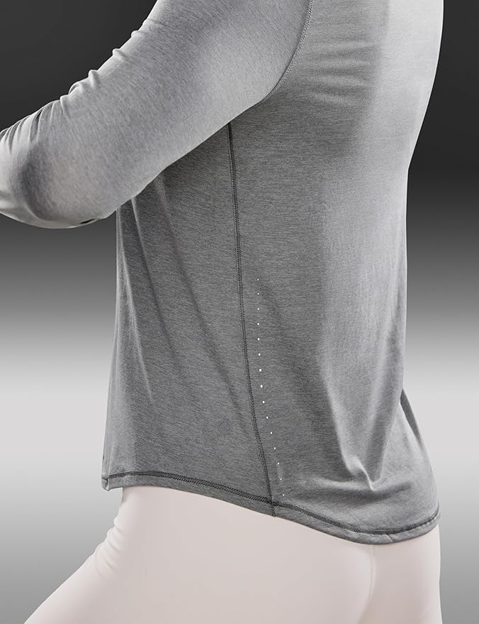 CRZ YOGA Lightweight Workout Long Sleeve Shirts for Women - Gym Running Fall Athletic Training T-Shirts High Neck Tops