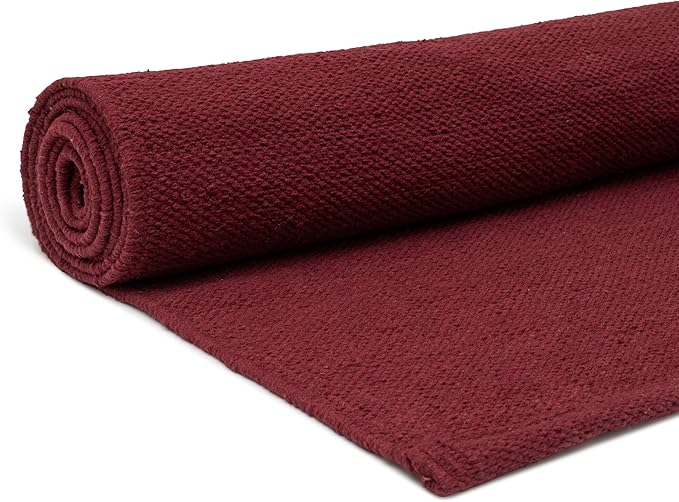 Live Well 360 Handmade Organic Cotton Yoga Mat - Non-Toxic, Chemical-free and All Natural Cloth Yoga Mat - Exercise, Workout, & Fitness Rug - Woven Material - Absorbent & Washable - 78" x 27"