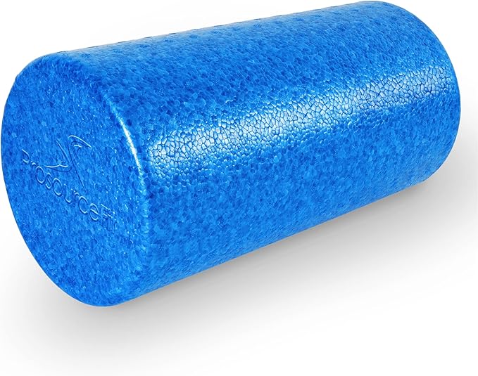 ProsourceFit High Density Foam Rollers 12 - inches long, Firm Full Body Athletic Massager for Back Stretching, Yoga, Pilates, Post Workout Trigger Point Release, Blue
