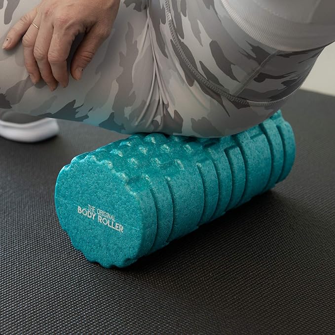 The Original Body Roller - High Density Foam Roller Massager for Deep Tissue Massage of The Back and Leg Muscles - Self Myofascial Release of Painful Trigger Point Muscle Adhesions - 13" Turquoise