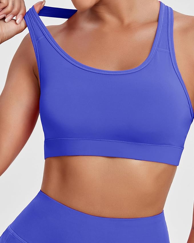 Oalka Women's Racerback Sports Fitness Support Workout Running Bras
