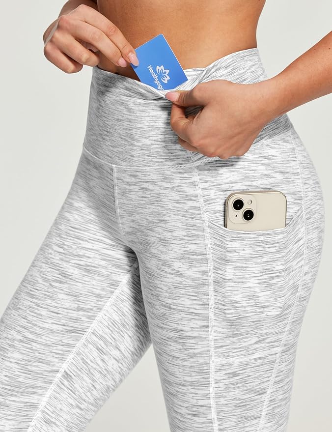 Heathyoga Capri Leggings for Women High Waisted Capri Leggings with Pockets for Women Tummy Control Yoga Pants Women