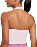 CRZ YOGA Butterluxe Halter Crop Tank Tops for Women - Open Back Padded Longline Sports Bras Workout Gym