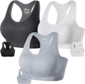 FITTIN Racerback Sports Bras for Women - Padded Comfortable Seamless Support for Yoga Workout Gym - for Plus Size Large Bust