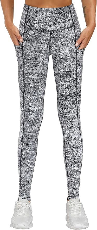 THE GYM PEOPLE Thick High Waist Yoga Pants with Pockets, Tummy Control Workout Running Yoga Leggings for Women
