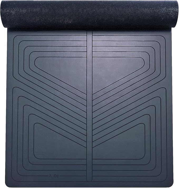 agoy PRO+ WARRIOR - Premium Non-Slip Yoga Mat – Eco-Conscious Design - PU Mat With Wet/Dry Grip+ - Focus Alignment - Lazer-Etched Technology - A Portable Standard Size Mat for All Styles of Yoga