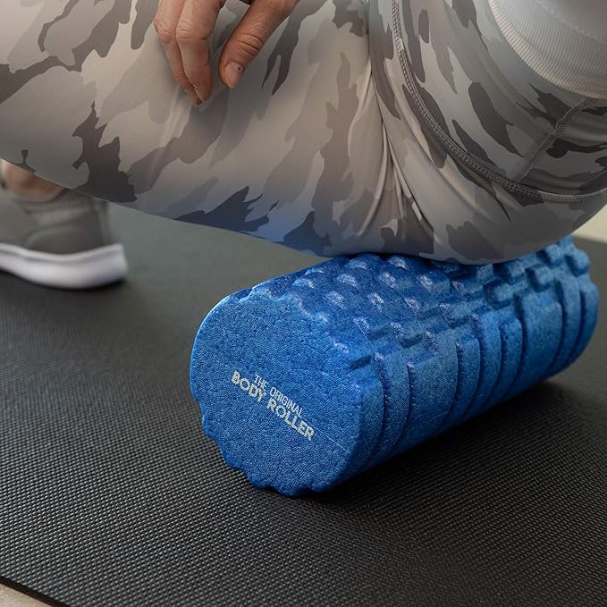 The Original Body Roller - High Density Foam Roller Massager for Deep Tissue Massage of The Back and Leg Muscles - Self Myofascial Release of Painful Trigger Point Muscle Adhesions - 13" Blue