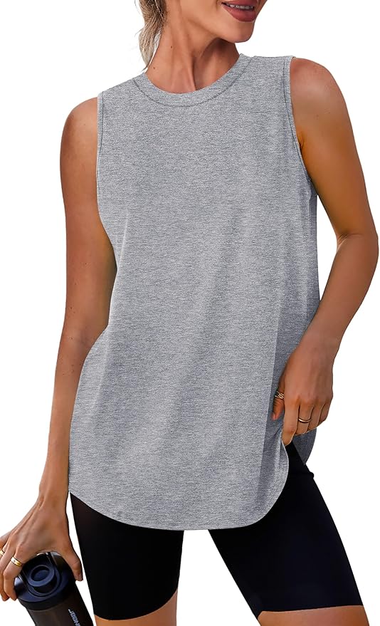 Womens Workout Tank Tops Lightweight Sleeveless Shirts for Women Loose Fit Tops for Athletic Running Tennis Yoga