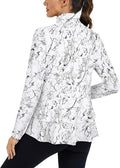 LURANEE Women's Golf Athletic Jackets with Pleated Tennis Skirt Hem Lightweight Full Zip Long Sleeve Shirts with Pockets
