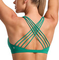 CRZ YOGA Naked Feeling Strappy Sports Bras for Women - Criss Cross Back Wireless Padded Cami Yoga Workout Top