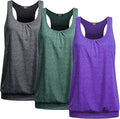 Beyove 3 Pack Banded Bottom Workout Tops for Women Tummy Flattering Yoga Tank Tops Plus Size Racerback Athletic Gym Shirts