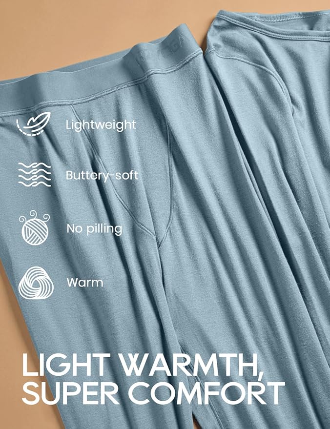 CRZ YOGA Soft Thermal Underwear Sets for Women Lightweight Long Johns Base Layer Pajamas Warm Top Bottom