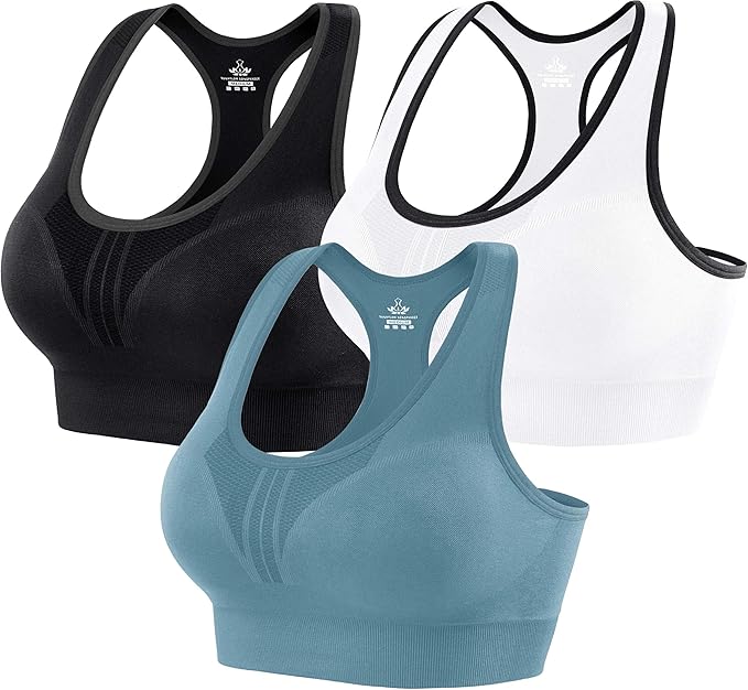 Heathyoga High Impact Sports Bras for Women High Support Padded Sports Bra Pack Racerback Bras for Women Workout Bra Sets