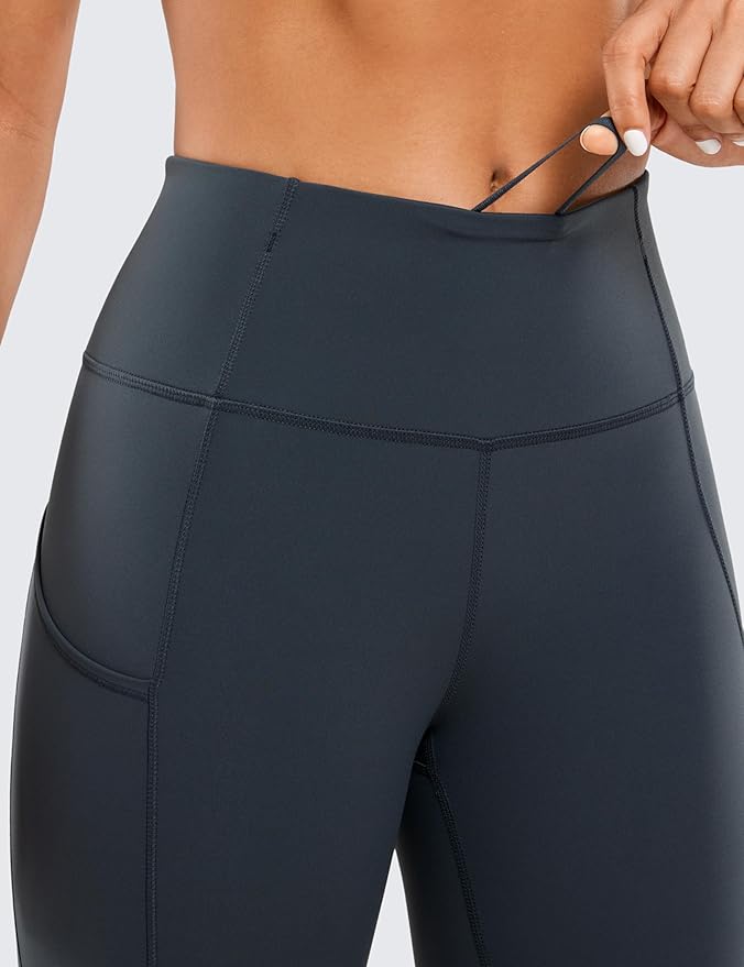 CRZ YOGA Naked Feeling Workout Leggings Pockets 25'' - High Waisted Womens Yoga Pants Running Tights