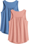 PINSPARK Workout Tops for Women Racerback Tank Tops Sleeveless Athletic Running Shirts Lightweight Yoga Gym Tank,2 Pack S-3XL