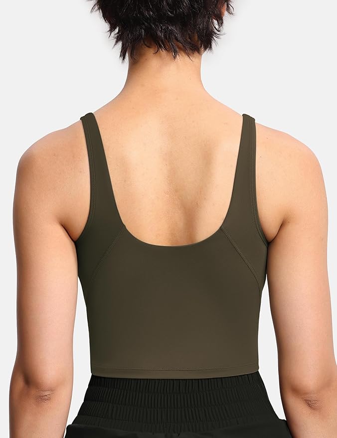 THE GYM PEOPLE Womens' Sports Bra Longline Wirefree Padded with Medium Support