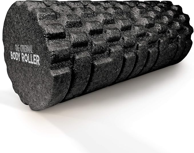 The Original Body Roller - High Density Foam Roller Massager for Deep Tissue Massage of The Back and Leg Muscles - Self Myofascial Release of Painful Trigger Point Muscle Adhesions - 13" Black